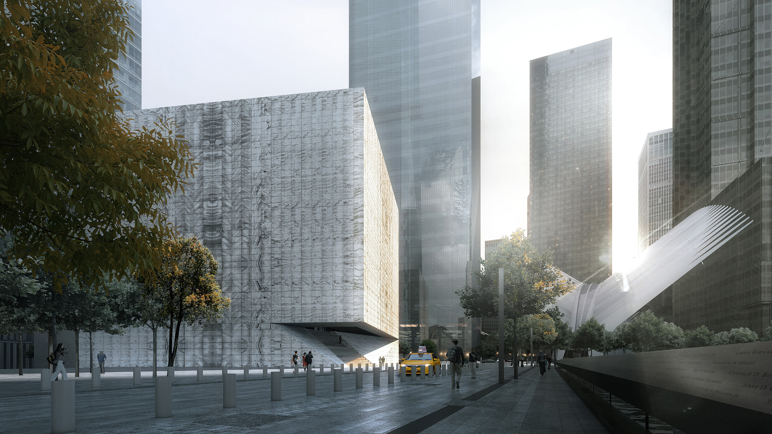 A visualization of The Perelman Performing Arts Center at the World Trade Center.
