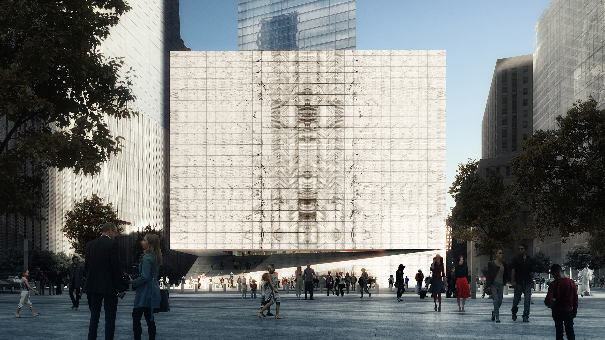 A visualization of The Perelman Performing Arts Center at the World Trade Center.