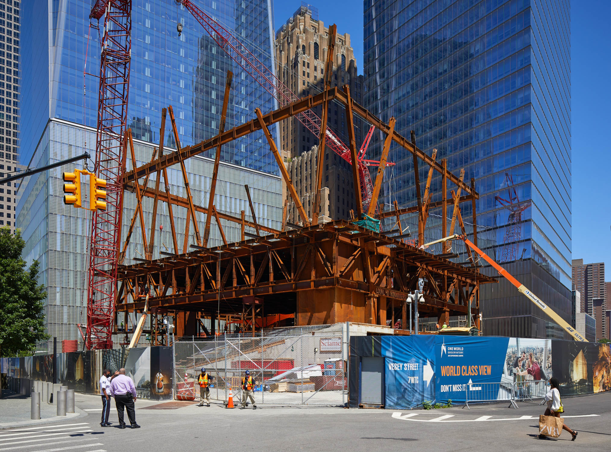 A photograph of The Perelman Center under construction.