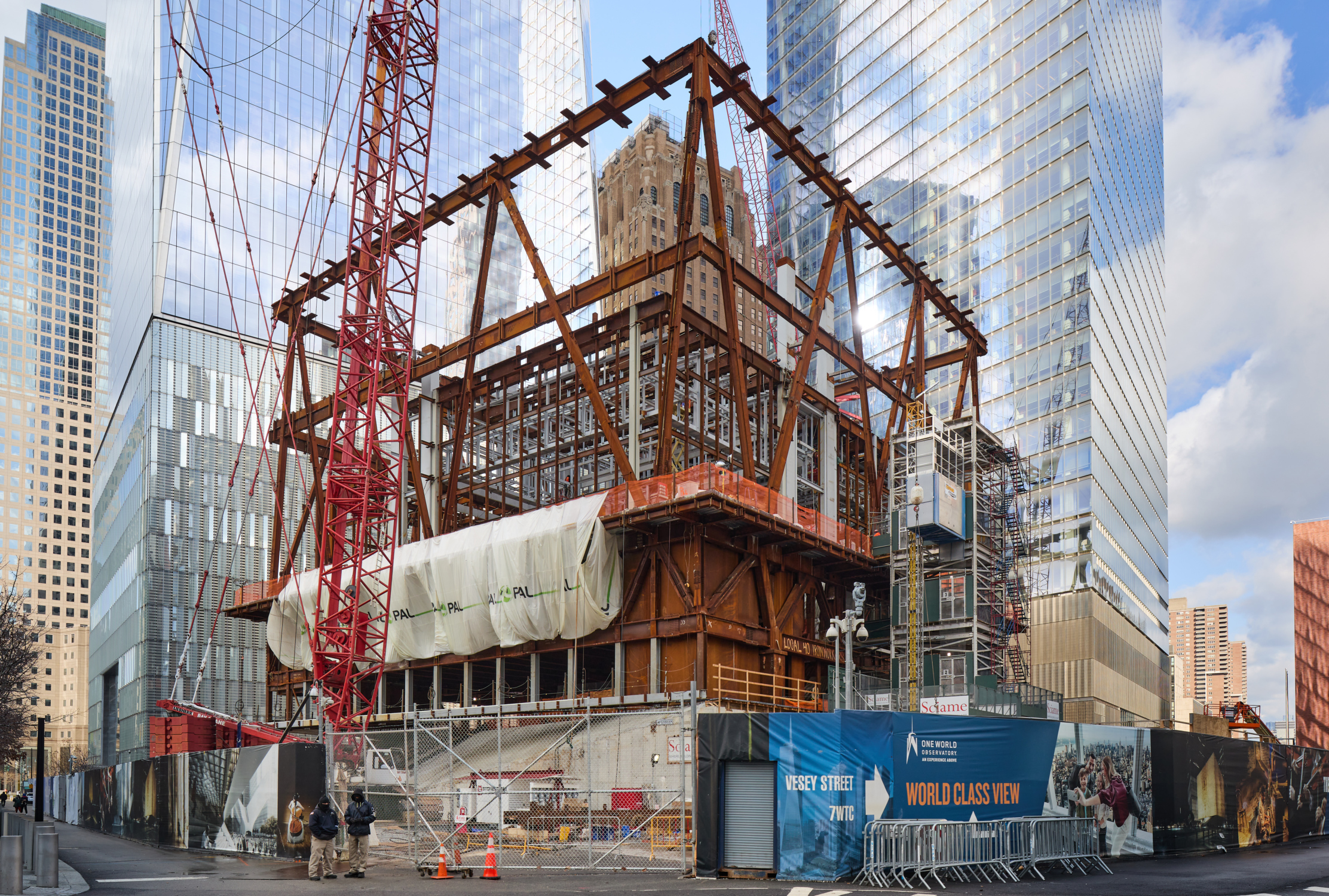 A photograph of The Perelman Center under construction.
